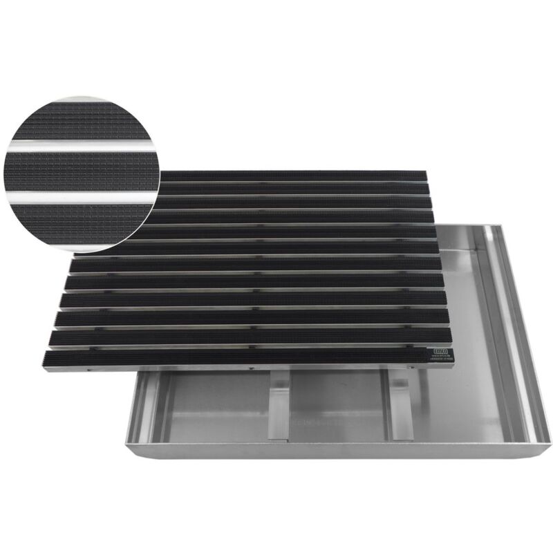 Gr/ö/ße:600 x 400 mm ALU Rahmen Fu/ßmatte T/ürmatte Schuhabstreifer EMCO Eingangsmatte DIPLOMAT Rips anthrazit 10mm