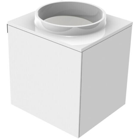 emco evo 450 lavabo pour invités, blanc optique, 450x450x508mm,