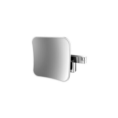 Emco LED Rasier- und Kosmetikspiegel, Vergrößerung: 5-fach, eckig, Doppelgelenkarm mit Wandanschluss, emco light system, 1095, Farbe: Chrom - 109508050