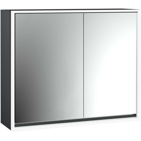emco loft Armoire de toilette avec éclairage, 800mm, 2 portes,