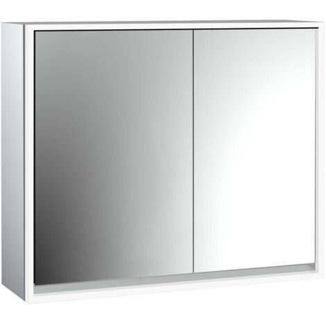 emco loft armoire de toilette lumineuse, 800mm, 2 portes, modèle