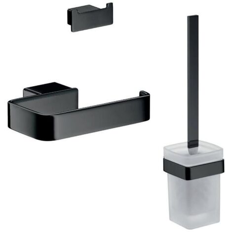 emco loft WC-Set, Bürstengarnitur, Papierhalter, Doppelhaken,