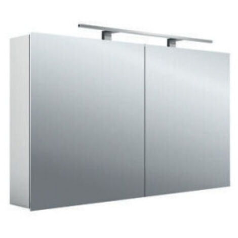 emco mee armoire à glace lumineuse LED, aluminium, 2 portes,