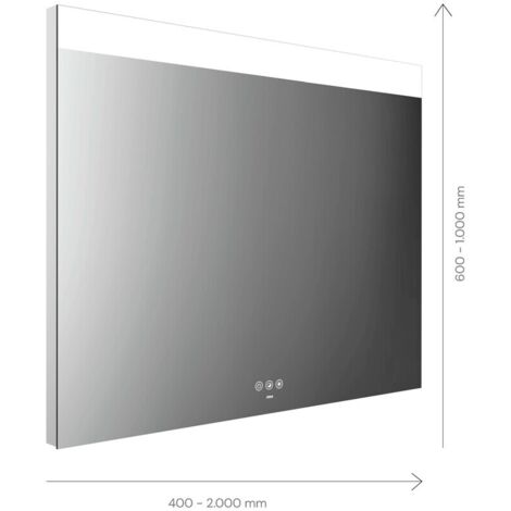 emco MI 250+ miroir lumineux LED, large découpe lumineuse en