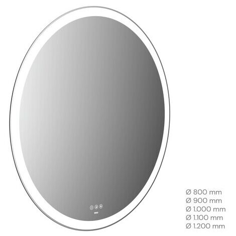 emco MI 310+ LED-Lichtspiegel, rund, mit umlaufendem