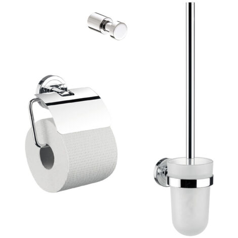 emco polo kit WC, porte-papier, brosse, crochet, chromé,