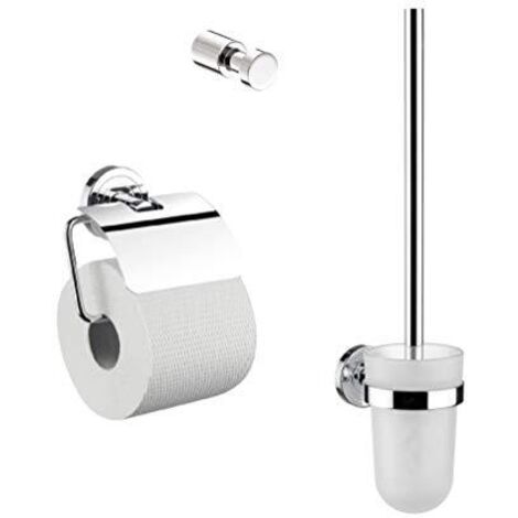 emco polo kit WC, porte-papier, brosse, crochet, chromé,