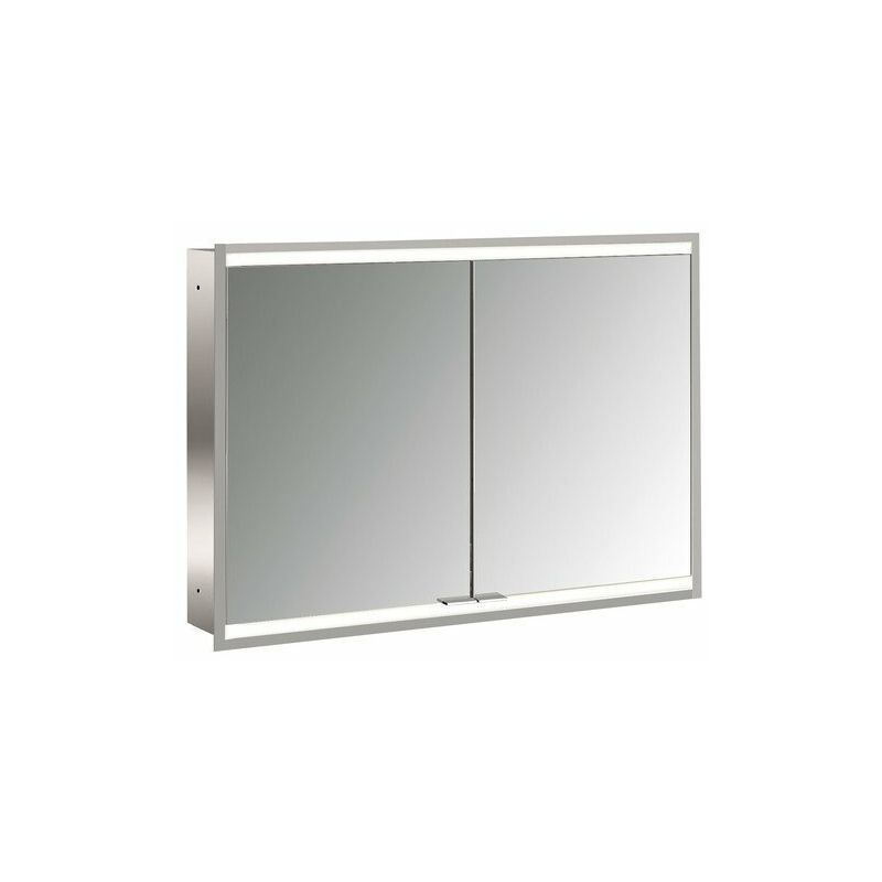 

Emco prime 2 Armario con espejo iluminado, 1000 mm, 2 puertas, modelo empotrado, IP 20, sin paquete de luces, cumplimiento: Panel trasero de cristal