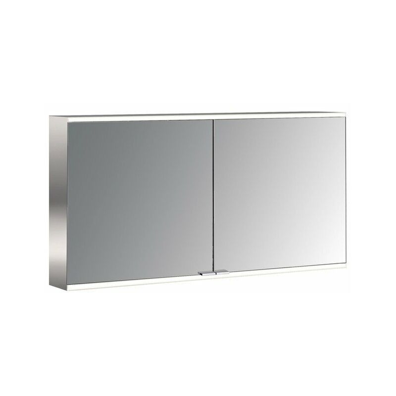 

Emco prime 2 Armario con espejo iluminado, 1300 mm, 2 puertas, modelo de montaje en superficie, IP 20, sin paquete de luces, cumplimiento: Panel
