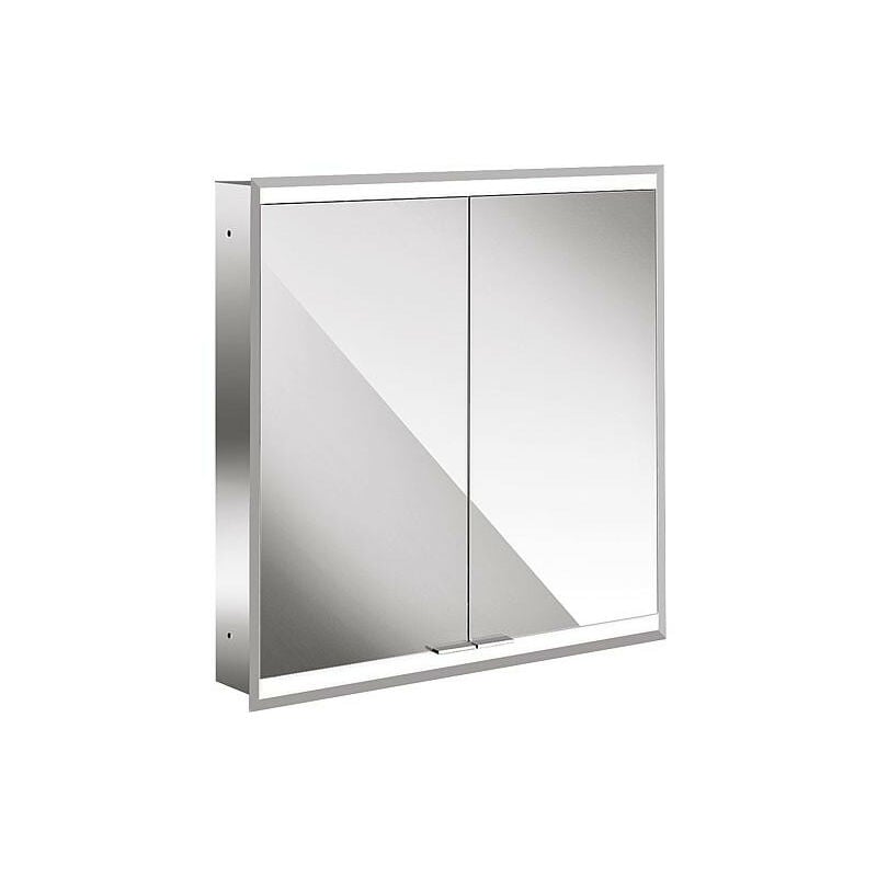 Armoire a glace encastree Emco Asis prime 2, led, l : 600mm 2 portes, paroi arriere miroir