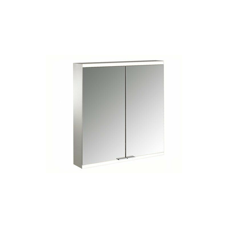 Prime 2 Lichtspiegelschrank, 600 mm, 2 Türen, Aufputzmodell, ip 20, mit Lichtpaket, Ausführung Glasrückwand weiß 949706123 Emco  - Onlineshop ManoMano