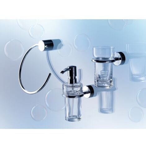 Emco Rondo 2 452100100 Distributeur de savon liquide cristal clair, doseur en plastique, 130 ml