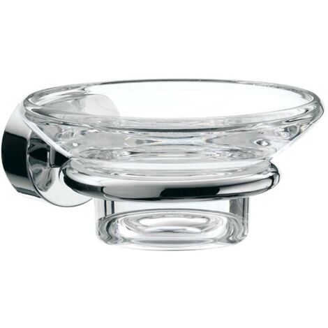 emco rondo 2 Seifenhalter, Kristallglas klar, chrom, 453000100