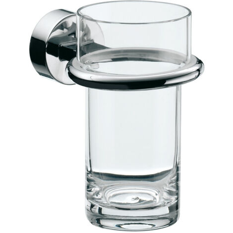 emco roundo 2 Porte-verre, verre cristal clair, chromé,