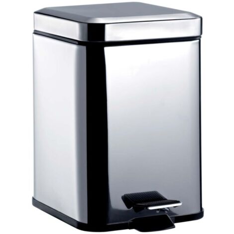 Emco System 2 355300005 Poubelle de salle de bain avec couvercle, carré, capacité 5 l