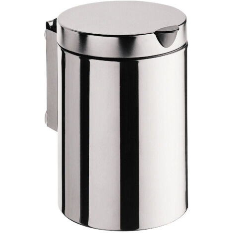 Emco System 2 Abfallbehälter 355300100 edelstahl, mit Deckel, wandhängend, 3 l
