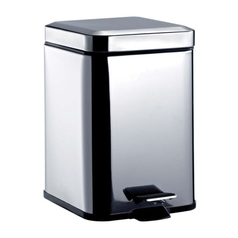 System 2 355300005 Poubelle de salle de bain avec couvercle, carré, capacité 5 l - Emco