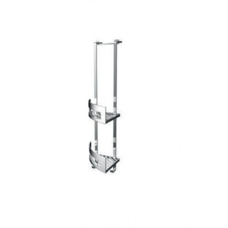 emco system2 porte-tees, 2 paniers d'angle profonds, chromé,