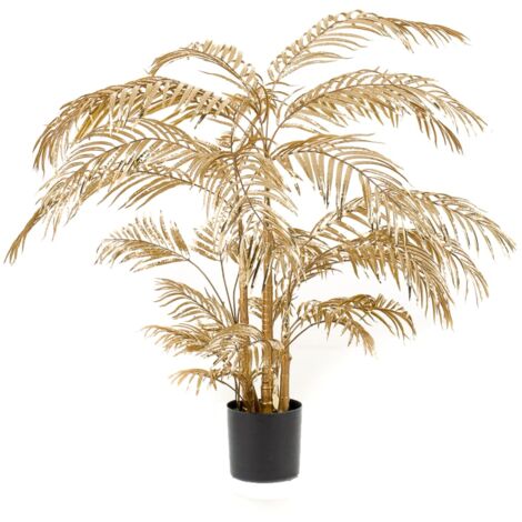 main image of "Emerald Artificial Areca Palm Tree 145 cm Gold"