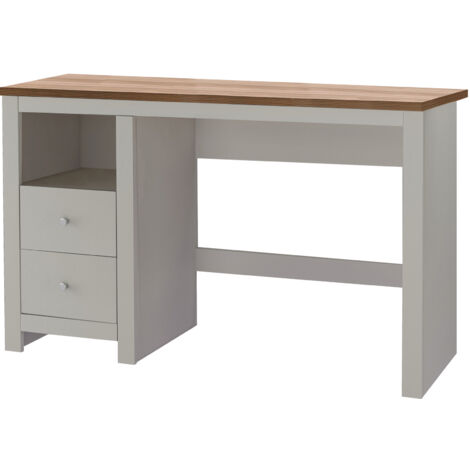 Emerald-Bureau avec 2 tiroirs en chêne aspect crème