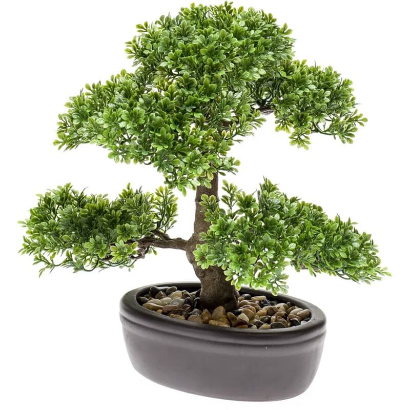 Emerald - Mini bonsaï Ficus artificiel Vert 32 cm 420002