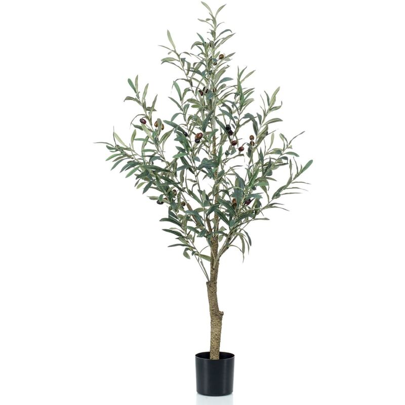 Emerald - Olivier artificiel 115 cm en pot en plastique