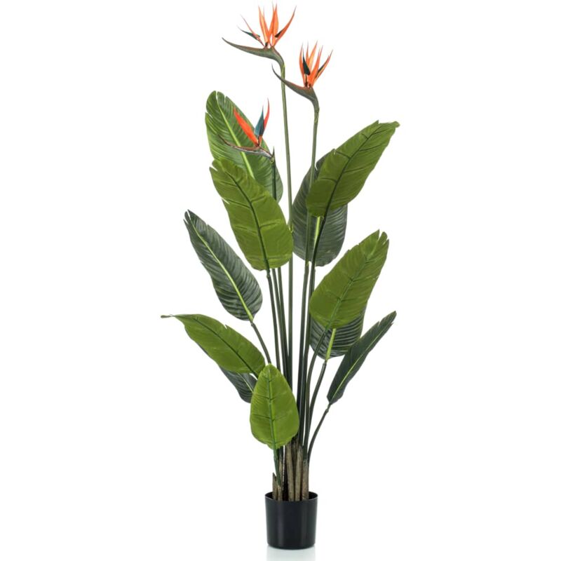 Emerald - Plante artificielle Strelitzia en pot avec fleurs 120 cm