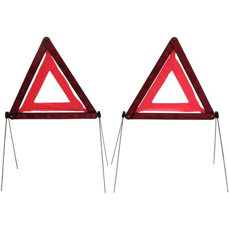 Emergency Breakdown Safety Triangle Sign X2 (Car Truck Road Hazard Portable Warning)
