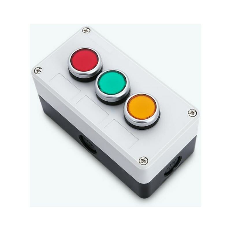 Emergency stop button, water tank 3 emergency stop button (red, green and yellow automatic reset button)