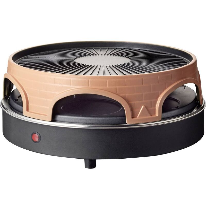 Emerio Orange Kombi-Pizza Ofen,Pizzarette,Raclette,Grill, 6 Pers.