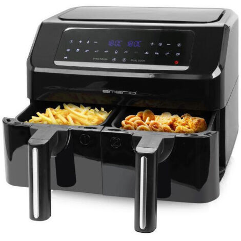 Emerio smart fryer af-130376.1 doble 7,2 l independiente 2400 w freidora de aire caliente negro