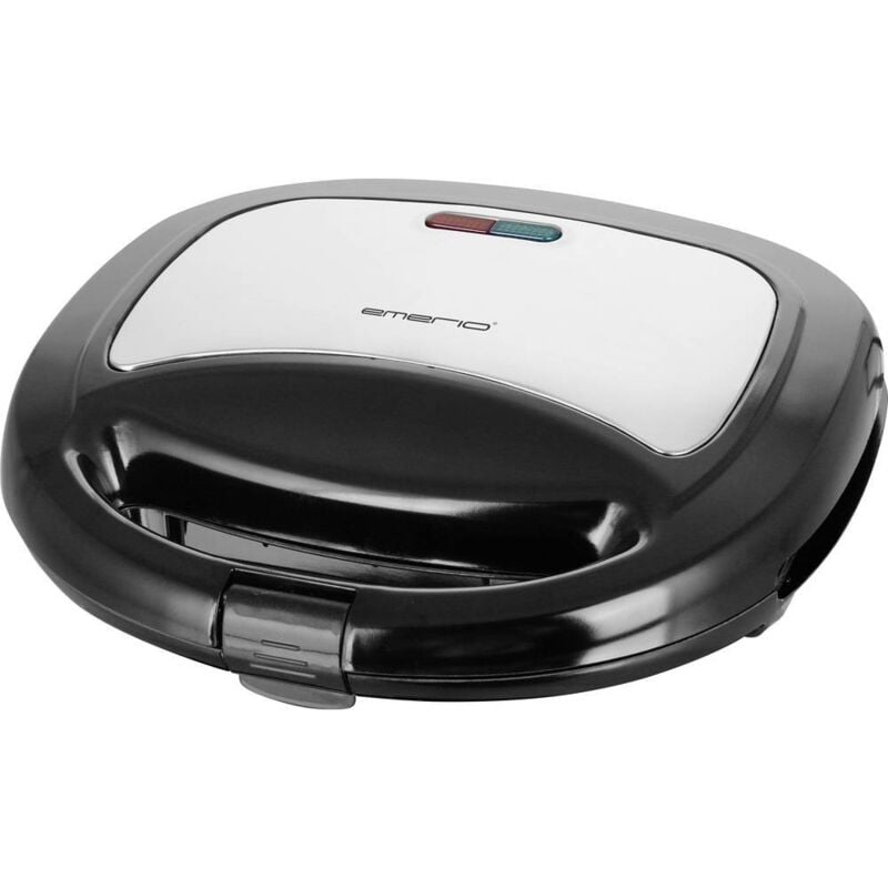 EMERIO ST-120889 Appareil à croque-monsieur revêtement anti-adhésif, voyant lumineux, sans BPA, rabattable noir
