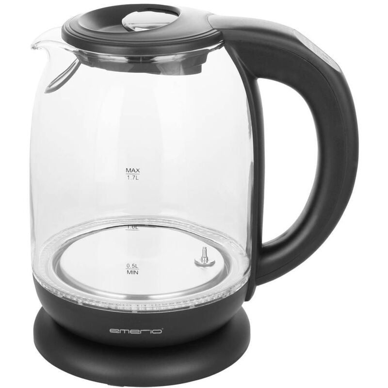 Emerio - WK-119255.5 Bouilloire sans fil verre, noir Contenance: 1.7 l