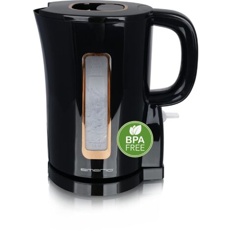 Emerio WK-125130 - Bollitore elettrico, 1,7 litri, 2200 Watt, senza BPA, elemento riscaldante in acciaio inox, indicatore del livello dell'acqua, spegnimento automatico, protezione contro il secco,