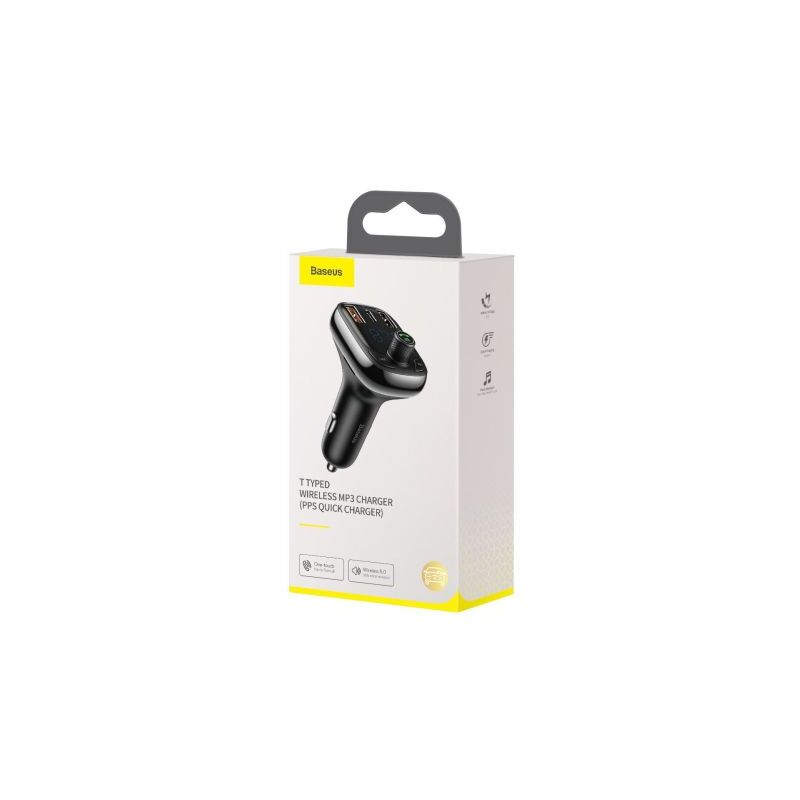 Baseus CCMT000101 émetteur FM 87,5 - - 108 MHz Bluetooth Noir