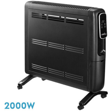 Émetteur de Chaleur Aluminium Alpine Noir 2000W 2 Puissances Affichage Contrôle Anti-basculement (61.8x59.5x25.5cm)