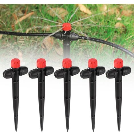 éMetteur D'Irrigation Goutte-à-Goutte - 8 Trous RéGlable à 360 DegréS - Avec Piquet Pour Tuyaux D'Irrigation Goutte à Goutte De 1/4" - IdéAl Pour SystèMe D'Irrigation De Tuyau D'Arrosage (4-7 Mm)