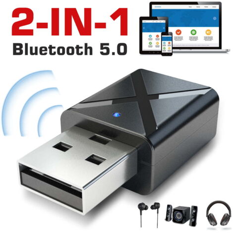 Émetteur et récepteur Bluetooth 5.0 2 en 1, émetteur Bluetooth pour TV, adaptateur Bluetooth sans fil pour une qualité audio comparable à celle d'un CD, récepteur audio Bluetooth pour système stéréo d