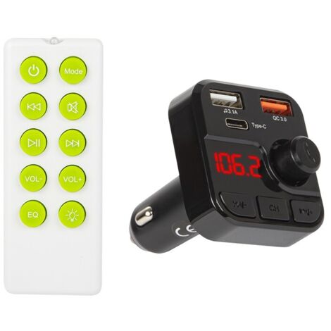 Émetteur FM, Bluetooth 5.0, chargeur USB 3,1 A