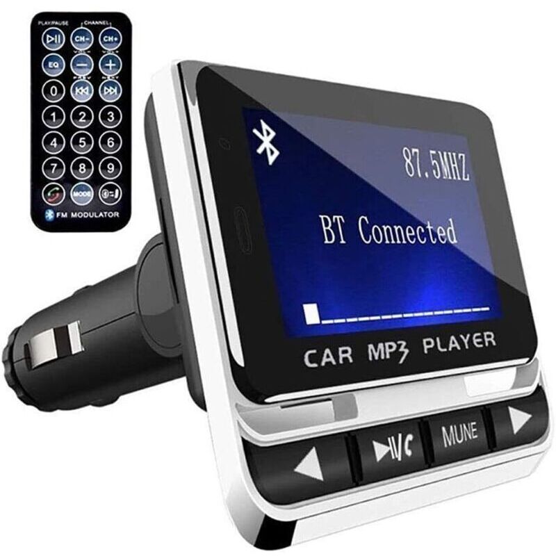 Émetteur FM Bluetooth, kit radio mains libres et sans fil, lecteur MP3, chargeur de voiture USB avec télécommande