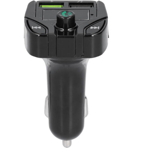 Émetteur FM Bluetooth mains libres pour voiture, chargeur allume-cigare avec double port USB.