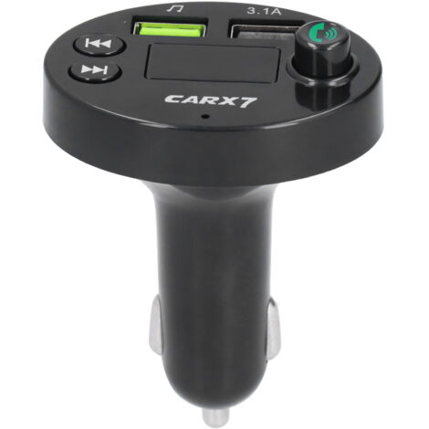 Émetteur FM Bluetooth mains libres pour voiture, chargeur allume-cigare avec récepteur radio et appels sans fil - Modèle X7