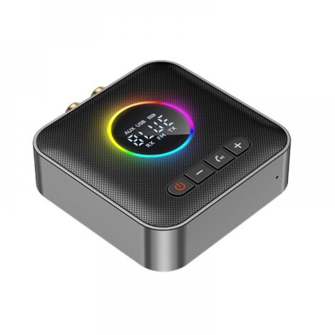 Émetteur-Récepteur Bluetooth 5.4 3-en-1 avec Affichage LED - EINNENFFER - Adaptateur HiFi pour TV/Voiture/PC, Connexion AUX/RCA/USB, Autonomie de 6 Heures et Éclairage RGB