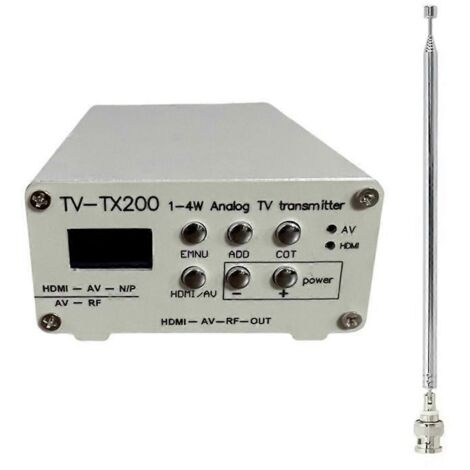 Émetteur TV analogique VHF/UHF TV-TX200 avec antenne télescopique