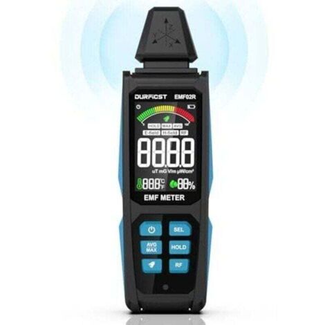 EMF Counter, 5-in-1, Rechargeable Digital Electromagnetic Field Detector for EF, RF, MF and WiFi Signals