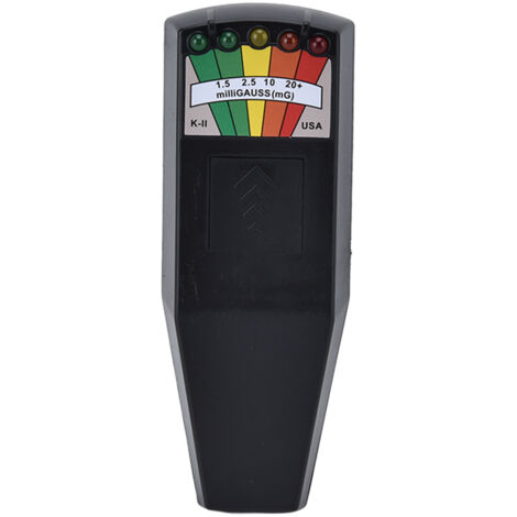 EMF-Detektor mit farbiger LED, Magnetfeldtester für Haushaltsgeräte – Schwarz