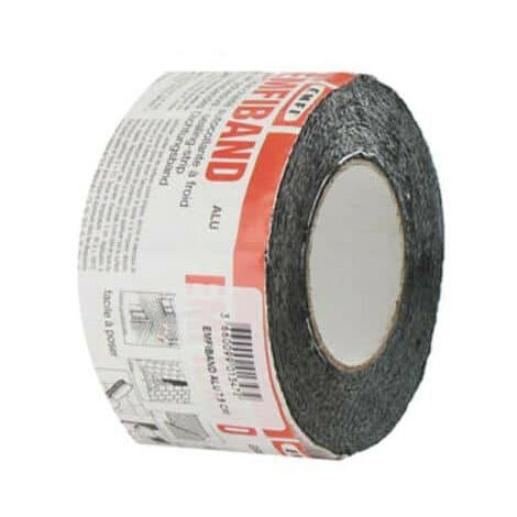 Emfi – Bande d'étanchéité autocollante à froid 10cm x 10m – Aluminium modifié – Pour surfaces variées – Température -20°C à +80°C