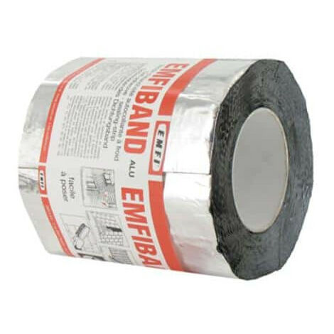 Emfi – Bande d'étanchéité autocollante à froid aluminium 15cm x 10m – Pour surfaces variées : bois, béton, métal – Températures -20°C à +80°C