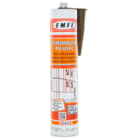 Emfi – Mastic polyuréthane brun 300ml – Résistance aux intempéries – Pour joints d'étanchéité sur bois, métal et béton – Excellente élasticité - PU40FC