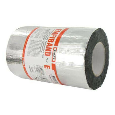 Emfi – Bande d'étanchéité autocollante à froid aluminium 22,5cm x 10m – Pour surfaces variées : métal, bois, béton – Températures -20°C à +80°C